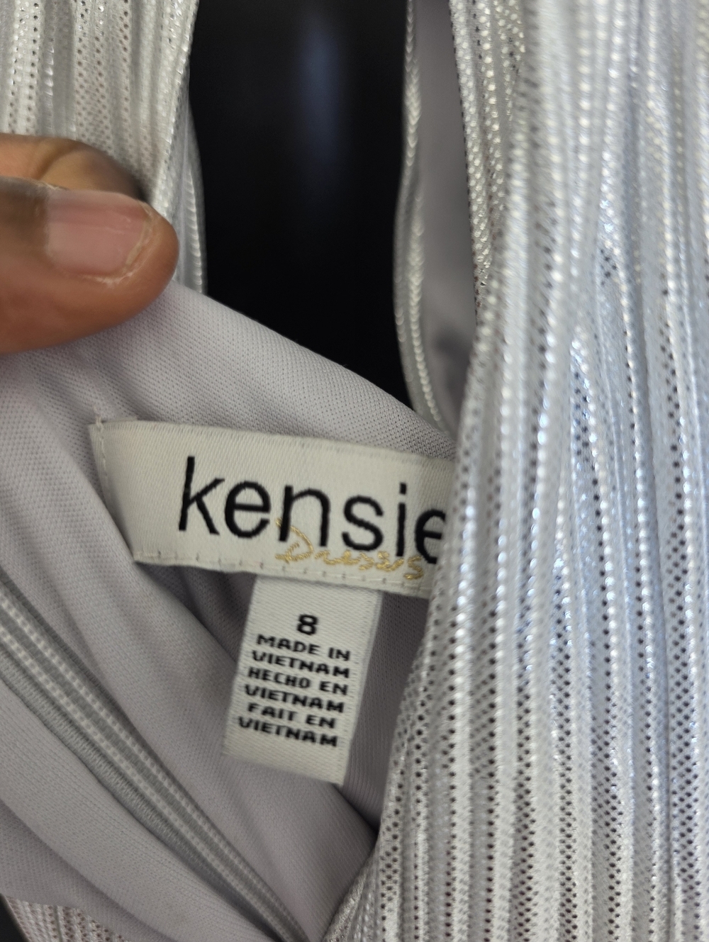 Kensie Silver Metallic Halter Midi Dress Pleated Shimmer Size 8 Women Party NWT - Picture 6 of 10